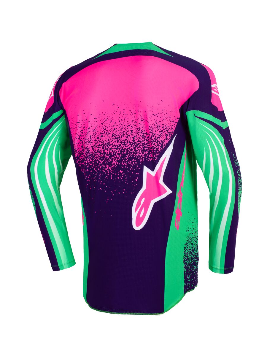 Alpinestars Techstar Nomur Crosstrøje Grøn/ Pink/ Lilla - 2