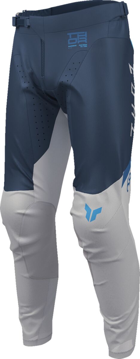 THOR LAUNCHMODE VENTED Raptor MX Pants Grey/ Light Blue/ Midnight Blue  Vented - 4