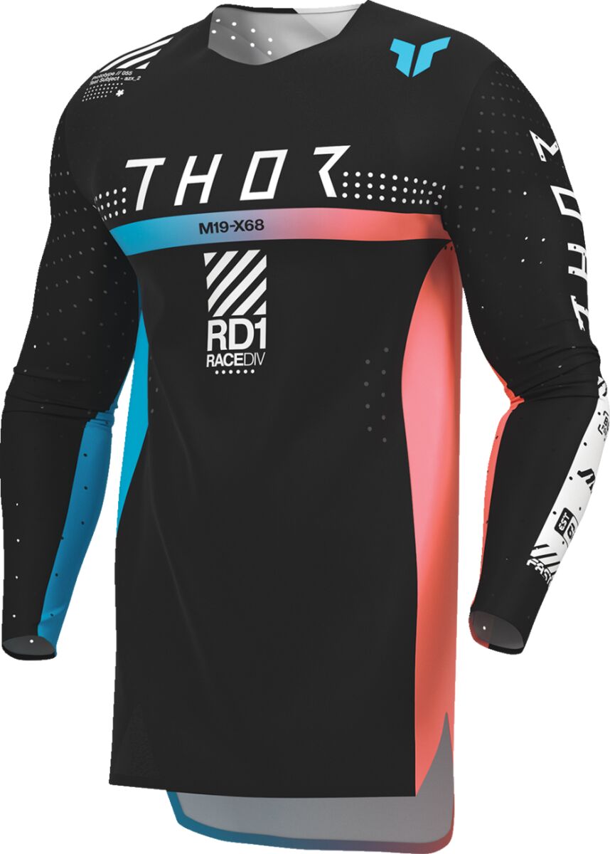 THOR SPORTMODE Synth Cross Trui Zwart/ Coral/ Turquoise/ Wit - 6