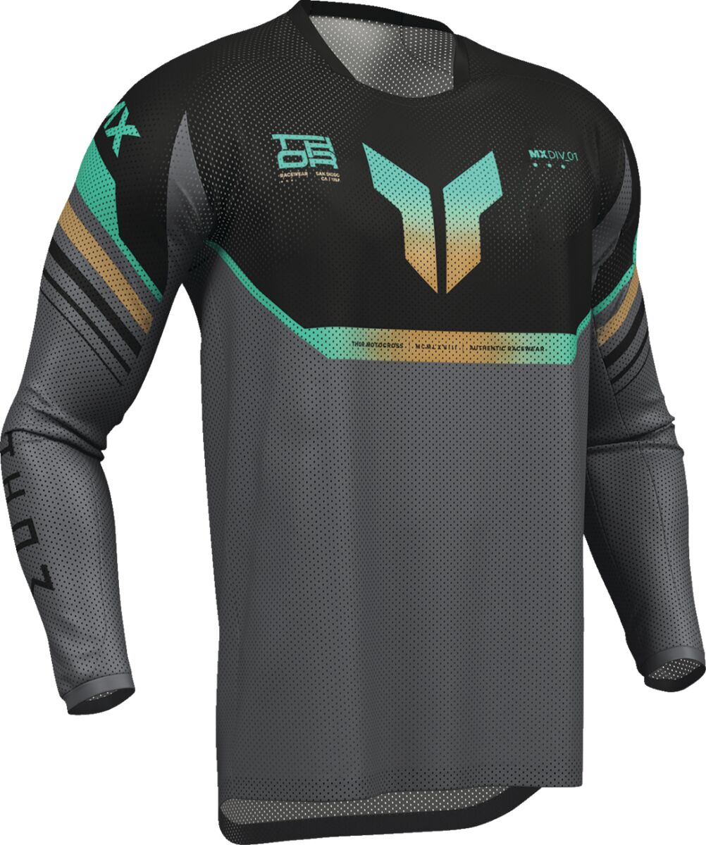 THOR LAUNCHMODE VENTED Raptor Crosstrøje Sort/ Charcoal Gray/ Orange/ Teal  Vented