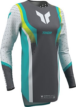 Camiseta Cross SPORTMODE Velocity para mujer THOR Aqua/ Hi-Vis Amarillo/ Gris