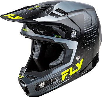 FLY RACING Formula S Carbon Protocol Helmet Black Carbon/Grey/Hi-Vis