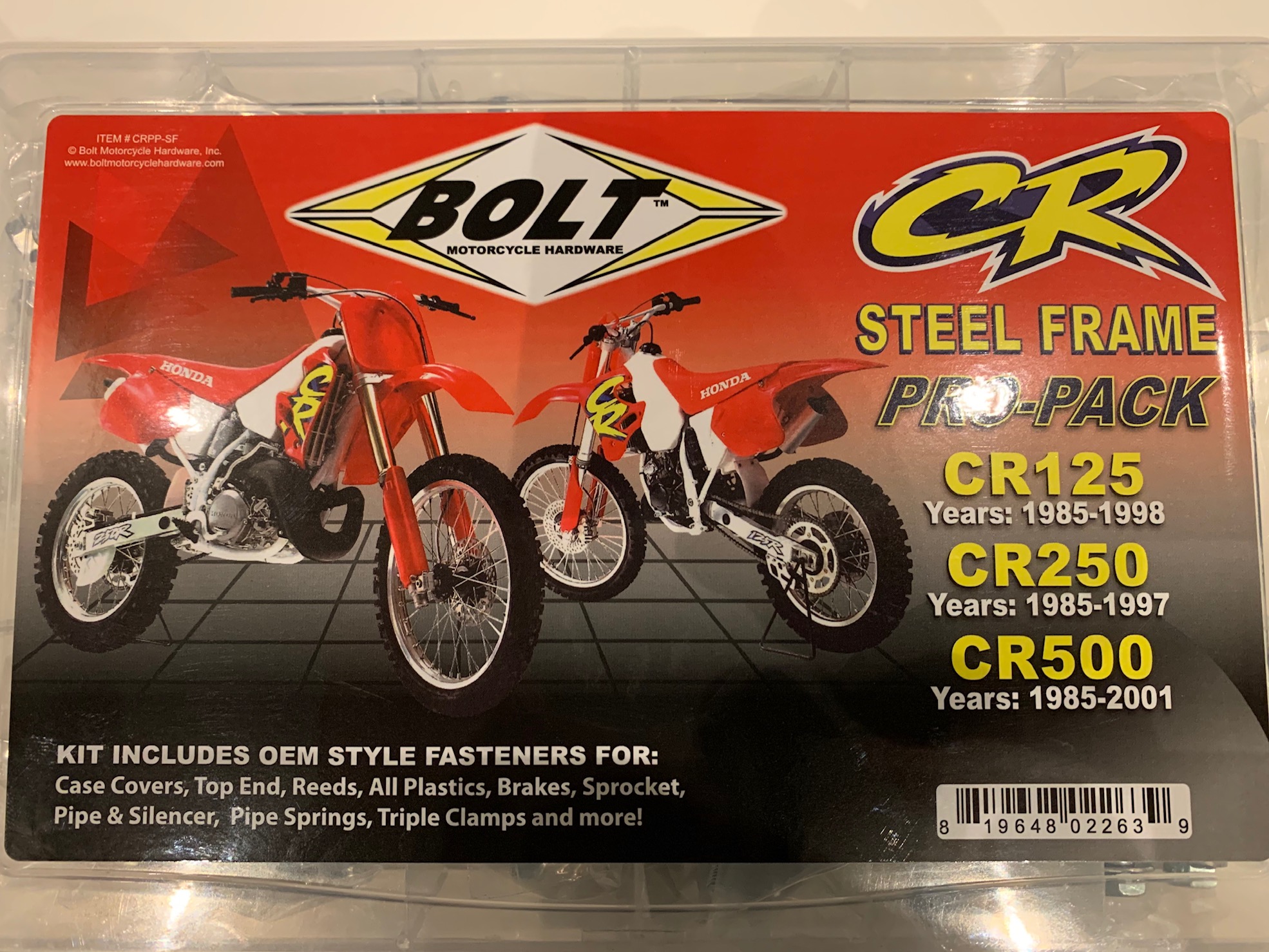 BOLT Pro Pack for Honda CR 125/250/500 steel frame models 1985-2001