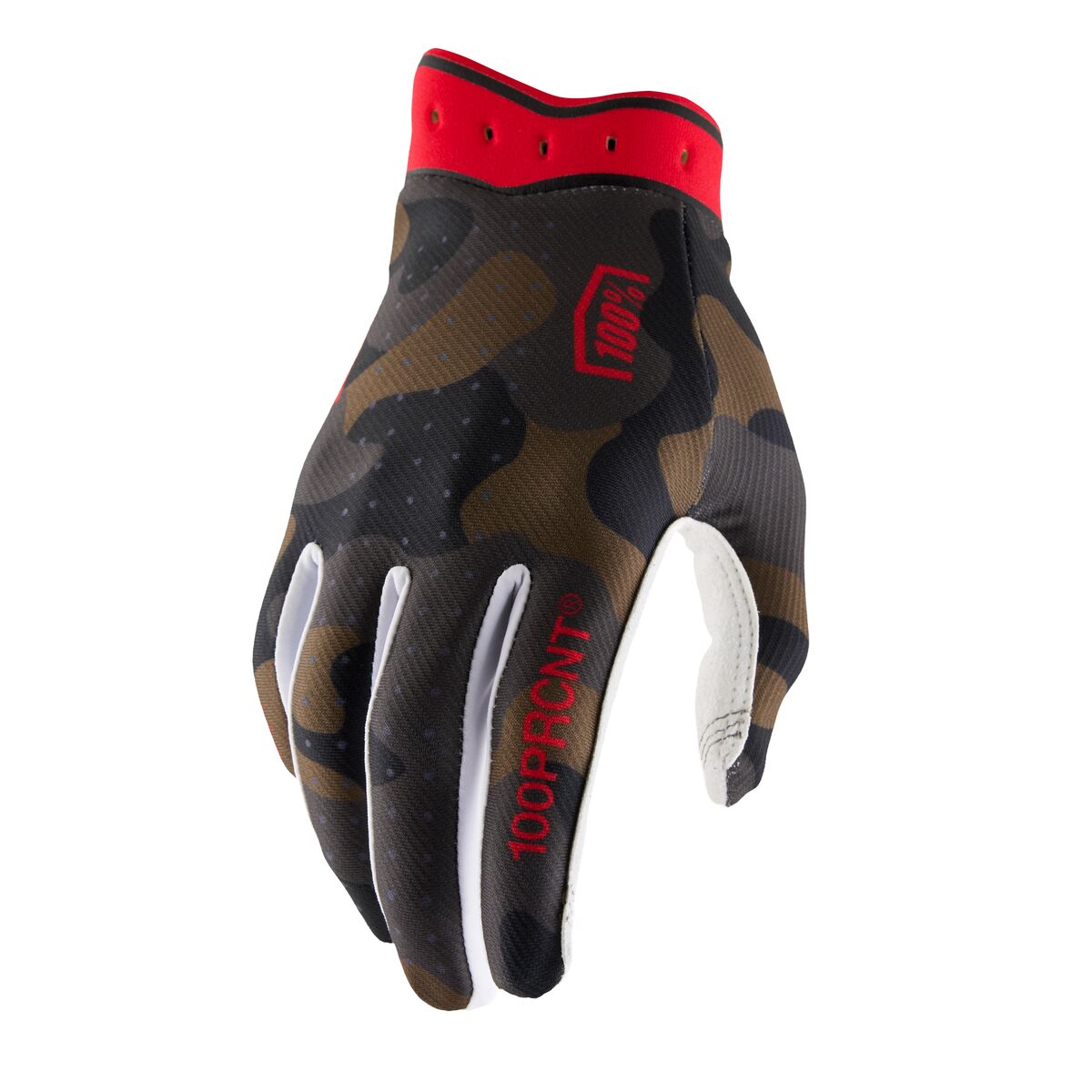 100% iTrack Gloves Camouflage/ Röd/ Vit