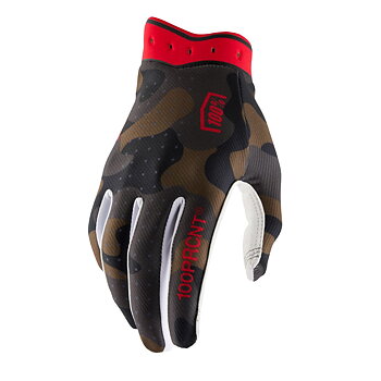 100% iTrack Gloves Camouflage/ Röd/ Vit