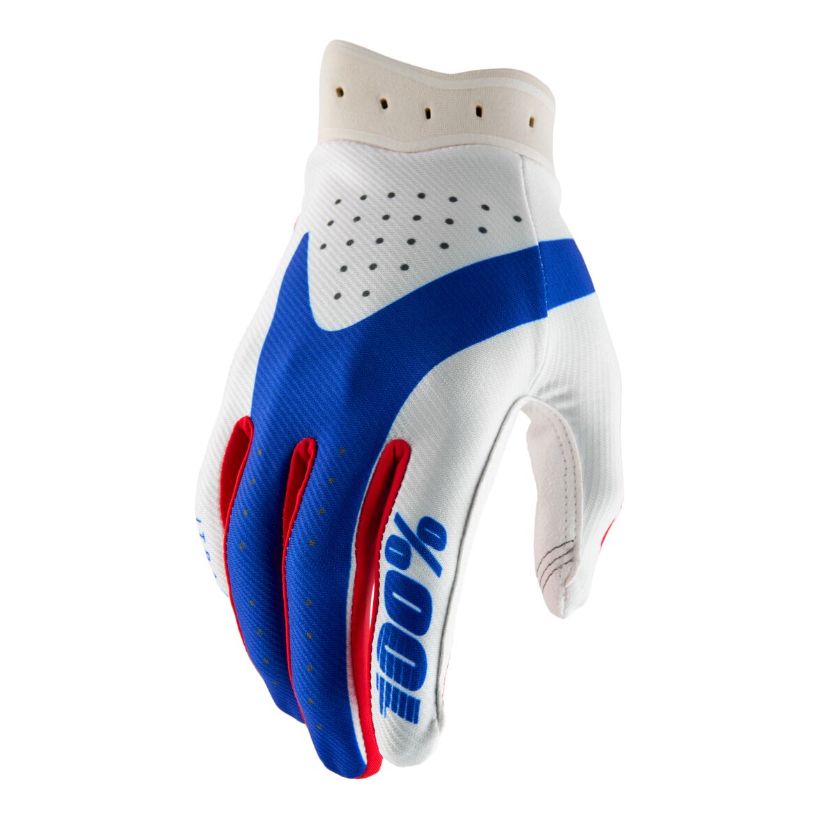 100% iTrack Handschuhe Blau/ Rot/ Wieß