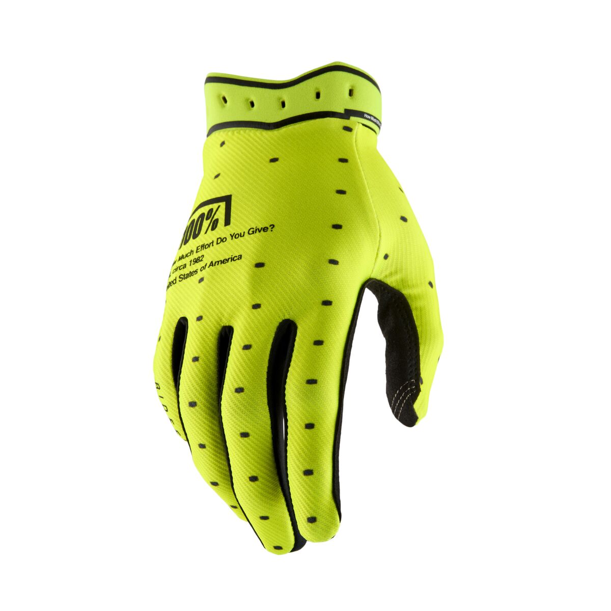100% Ridefit Glove Hi-Vis Gul