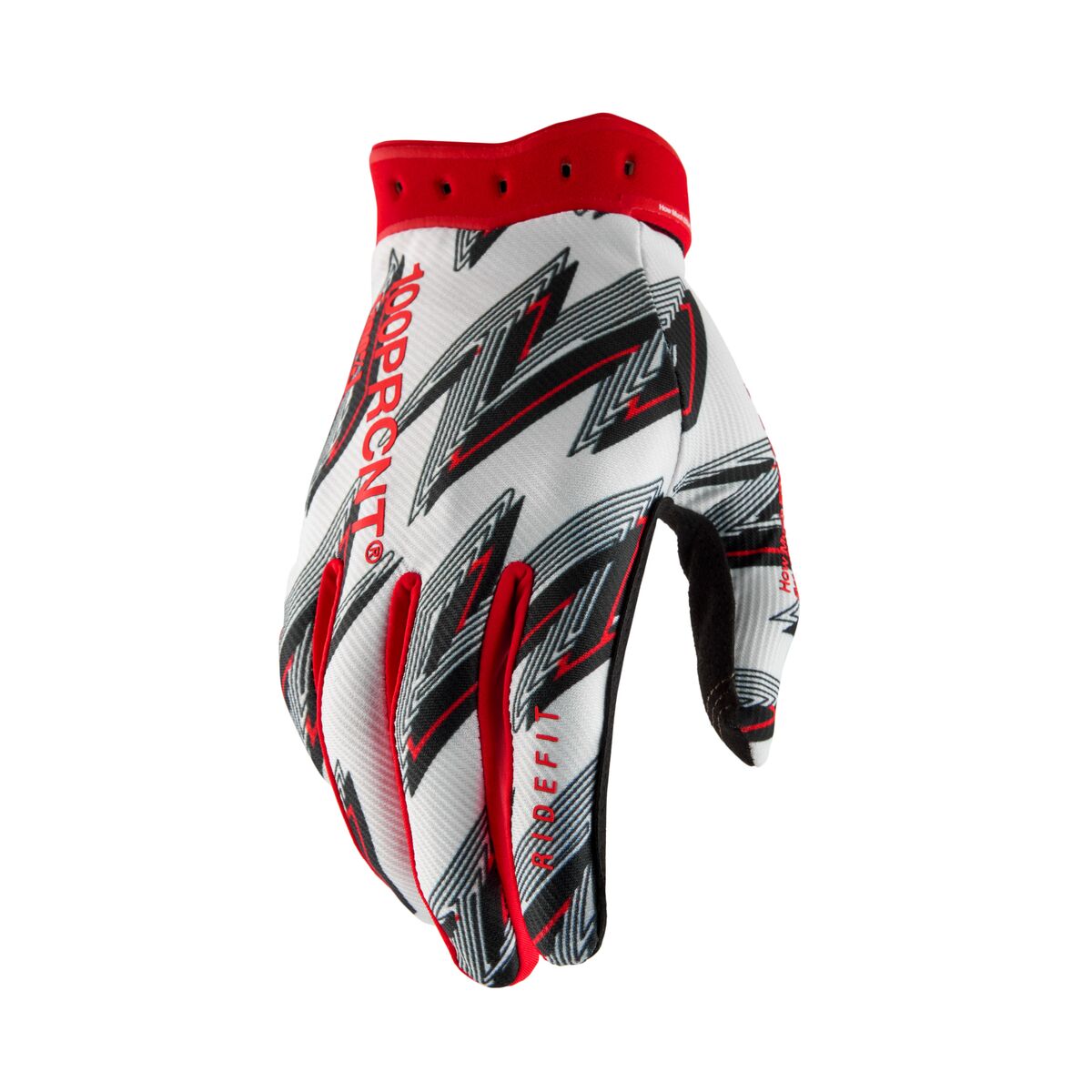 100% Ridefit Glove Svart/ Röd/ Vit