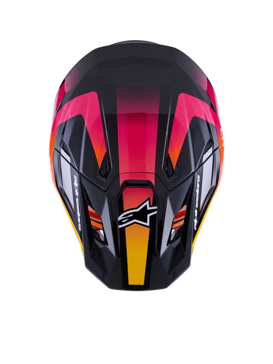Alpinestars SM7 Rise Crosshelm Schwarz/ Rosa/ Gelb - 5