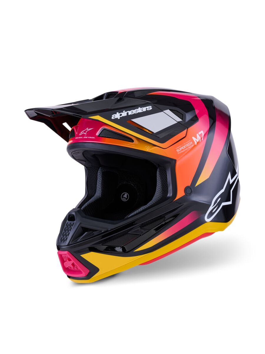 Alpinestars SM7 Rise Crosshelm Schwarz/ Rosa/ Gelb