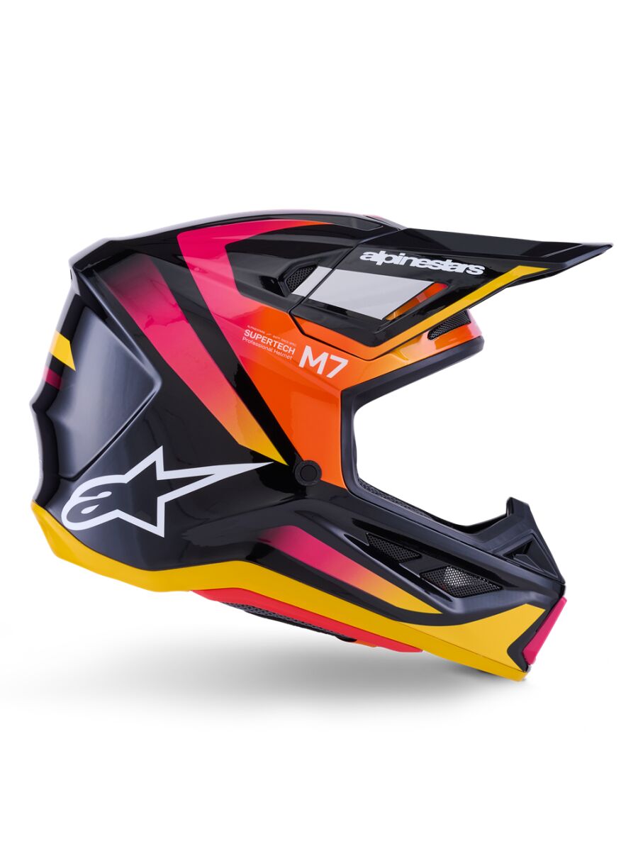 Alpinestars SM7 Rise Crosshelm Schwarz/ Rosa/ Gelb - 4