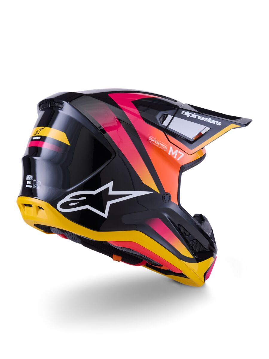 Alpinestars SM7 Rise Crosshelm Schwarz/ Rosa/ Gelb - 2