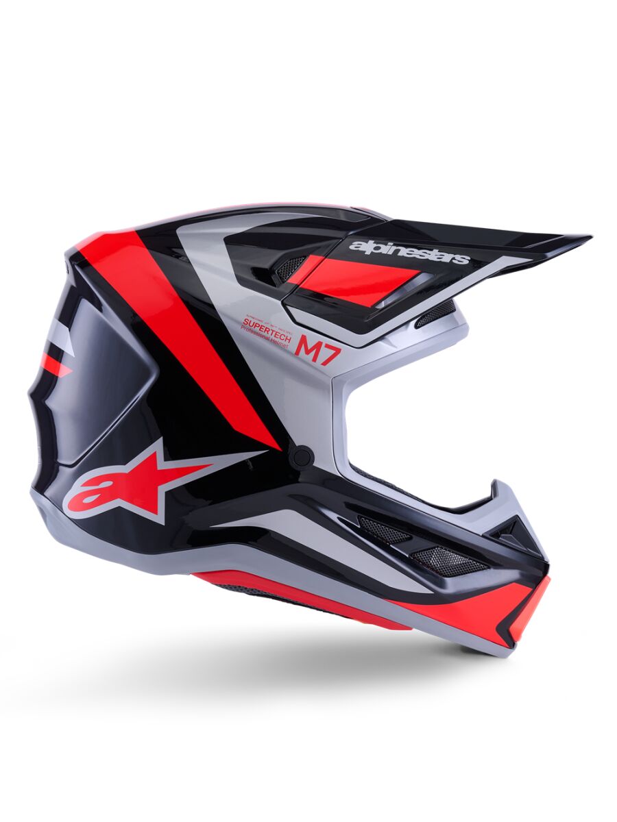 Alpinestars SM7 Rise Crosshelm Schwarz/ Rot/ Silber - 7