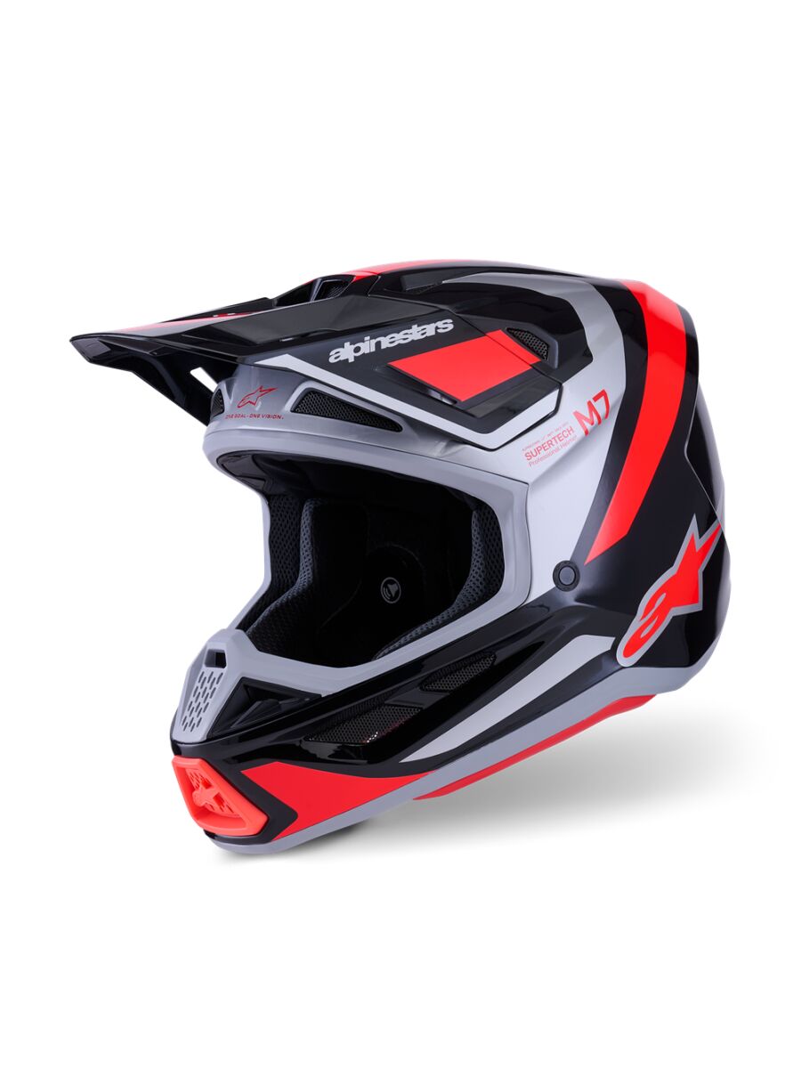 Alpinestars SM7 Rise Crosshelm Schwarz/ Rot/ Silber