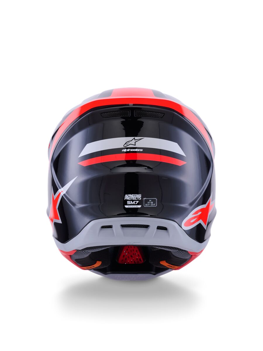 Alpinestars SM7 Rise Crosshelm Schwarz/ Rot/ Silber - 5
