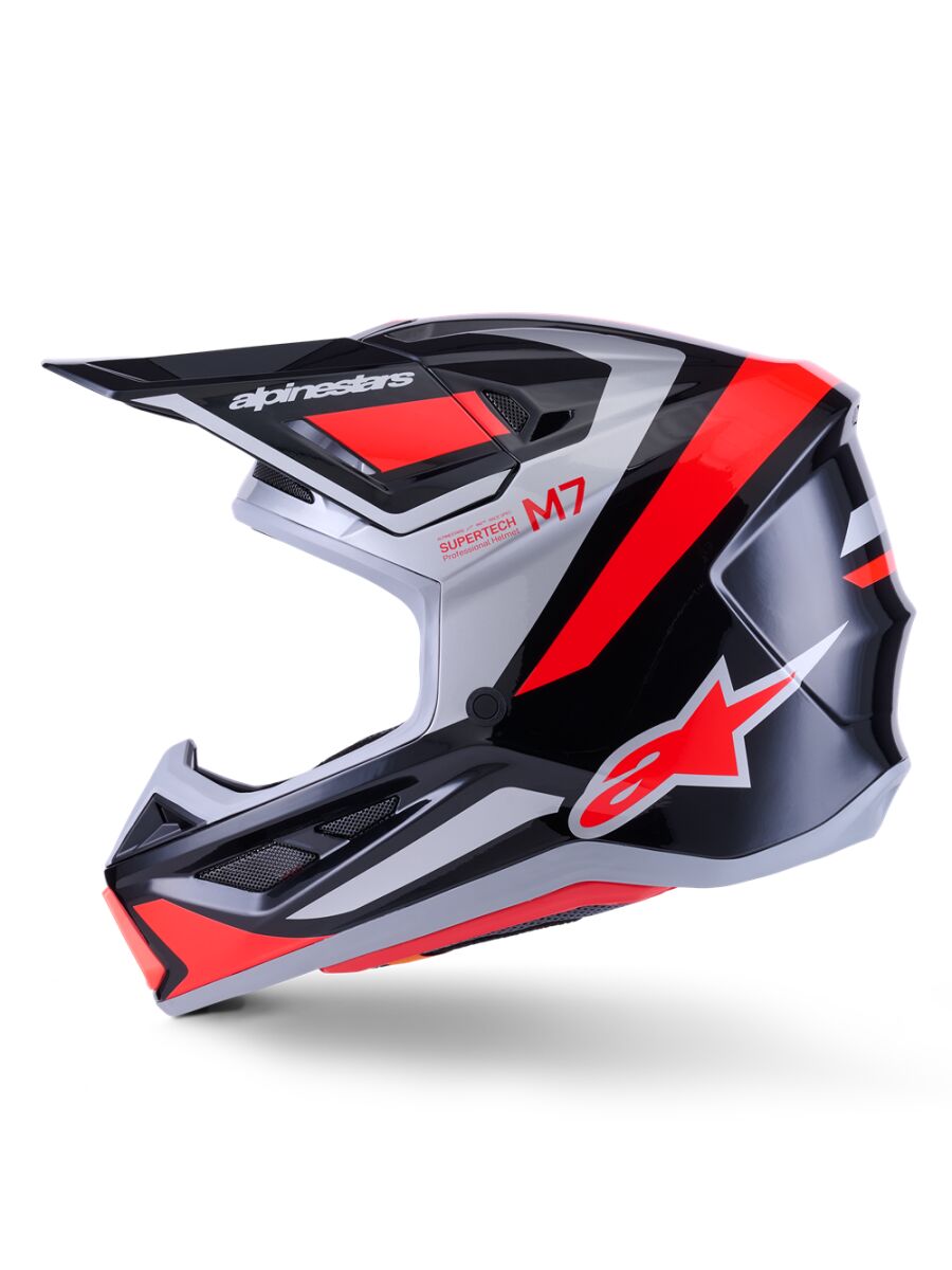 Alpinestars SM7 Rise Crosshelm Schwarz/ Rot/ Silber - 6