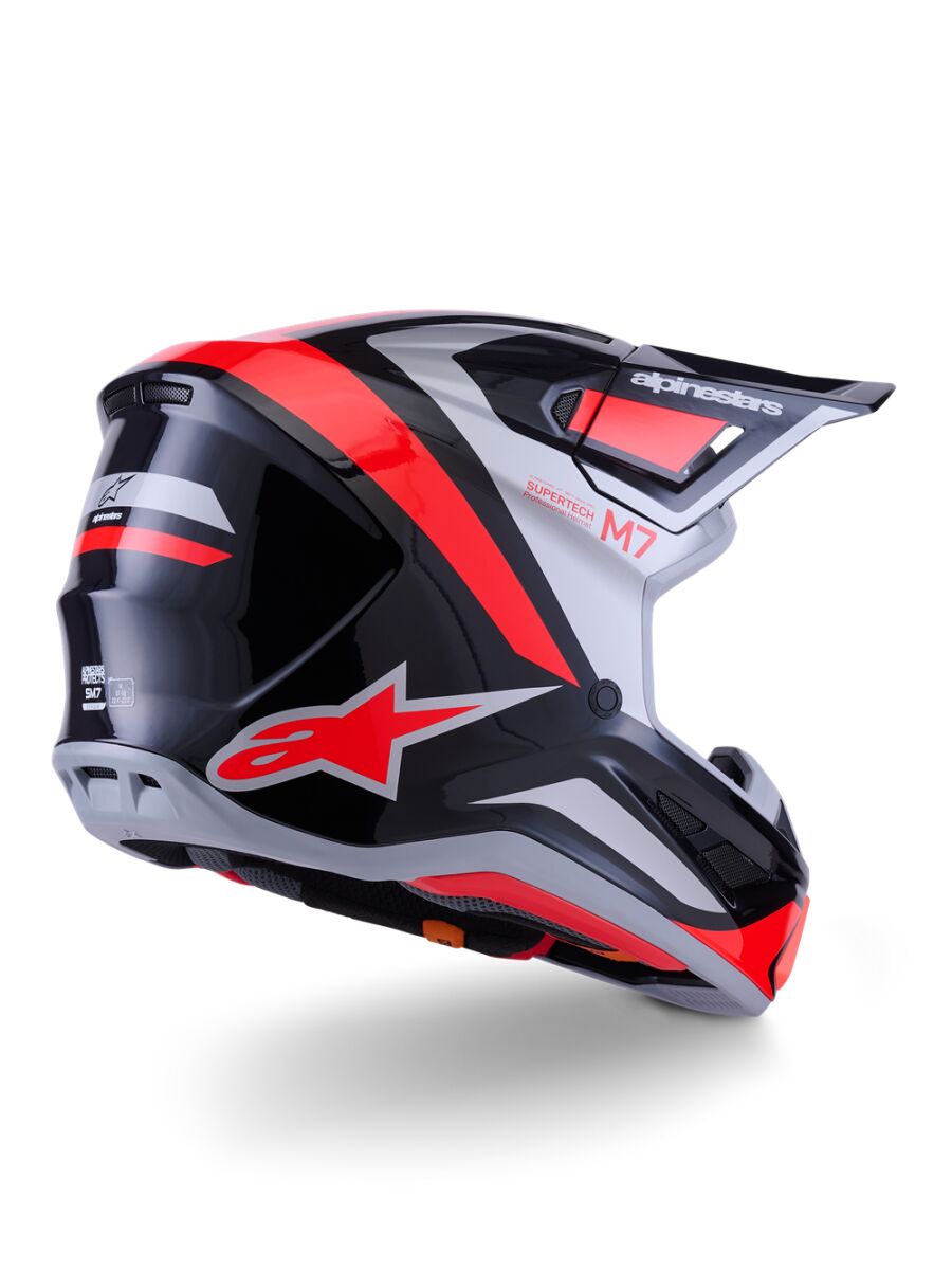 Alpinestars SM7 Rise Crosshelm Schwarz/ Rot/ Silber - 4