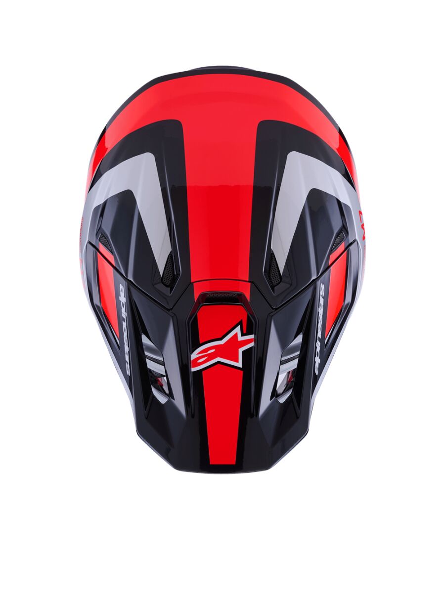 Alpinestars SM7 Rise Crosshelm Schwarz/ Rot/ Silber - 2