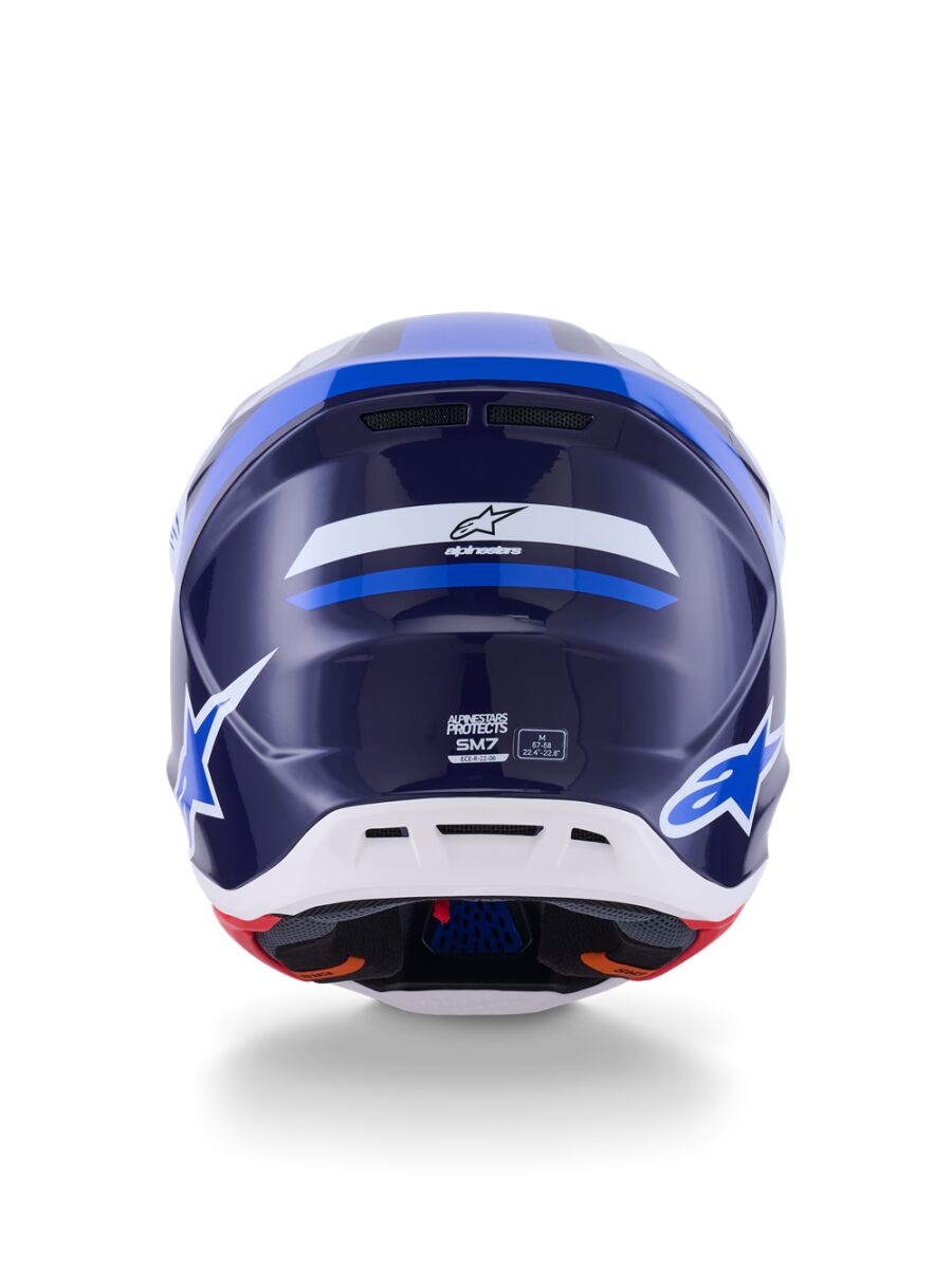 Alpinestars SM7 Rise Crosshelm Blau/ Wieß - 5