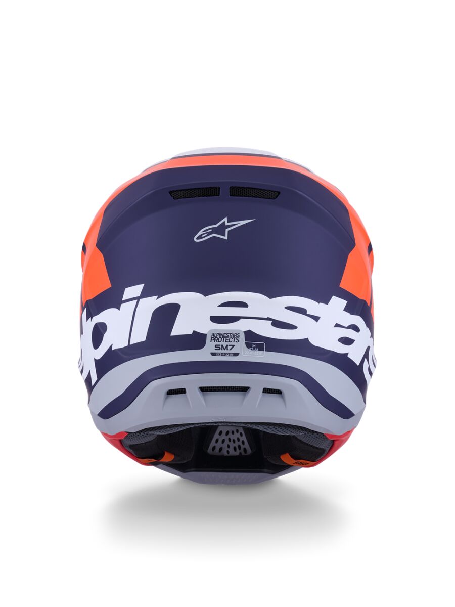 Alpinestars SM7 Core Crosshelm Blau/ Orange - 4