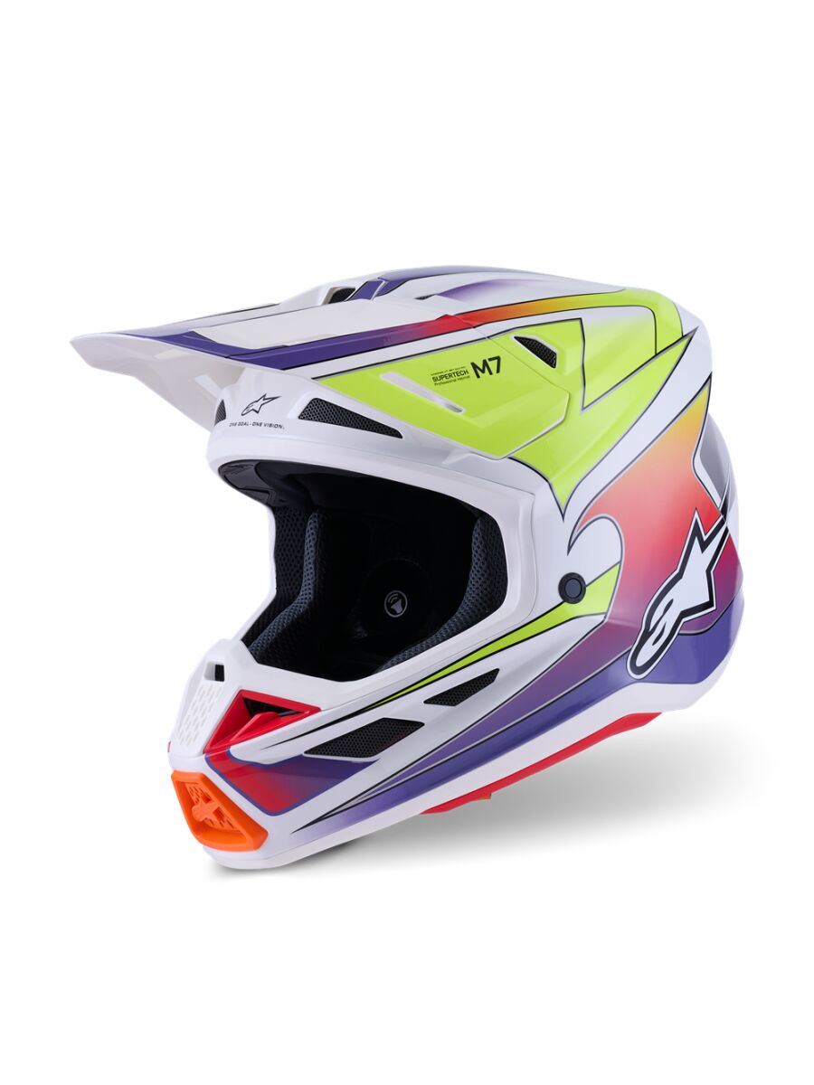Alpinestars SM7 Fuse Crosshelm Lila/ Wieß/ Gelb