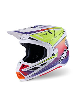 Alpinestars SM7 Fuse Crosshjelm Lilla/ Hvit/ Gul