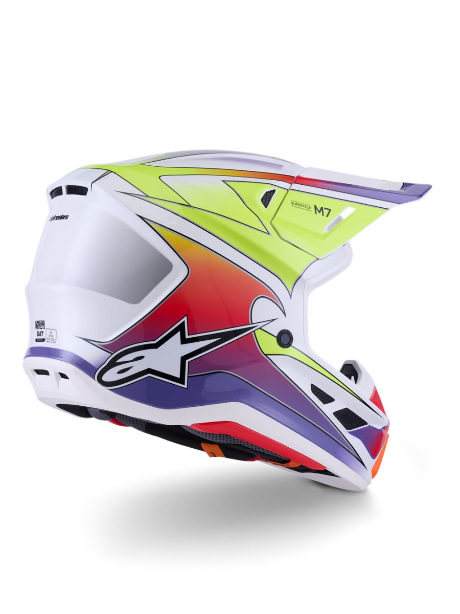 Alpinestars SM7 Fuse Crosshelm Lila/ Wieß/ Gelb - 3