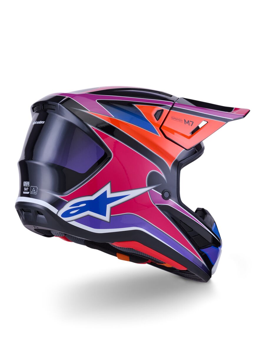 Alpinestars SM7 Fuse Crosshelm Blau/ Rosa/ Lila - 7