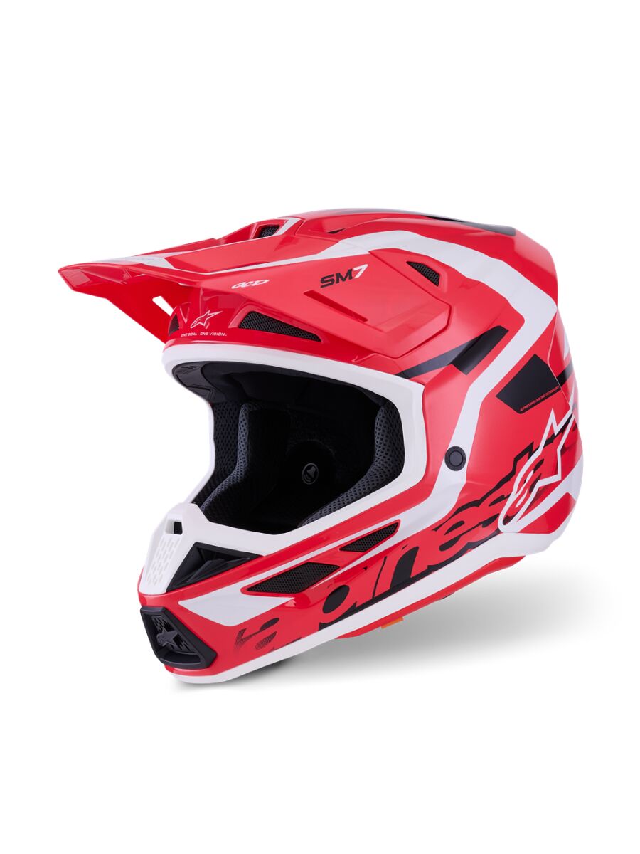 Alpinestars SM7 Deed Crosshelm Schwarz/ Rot/ Wieß