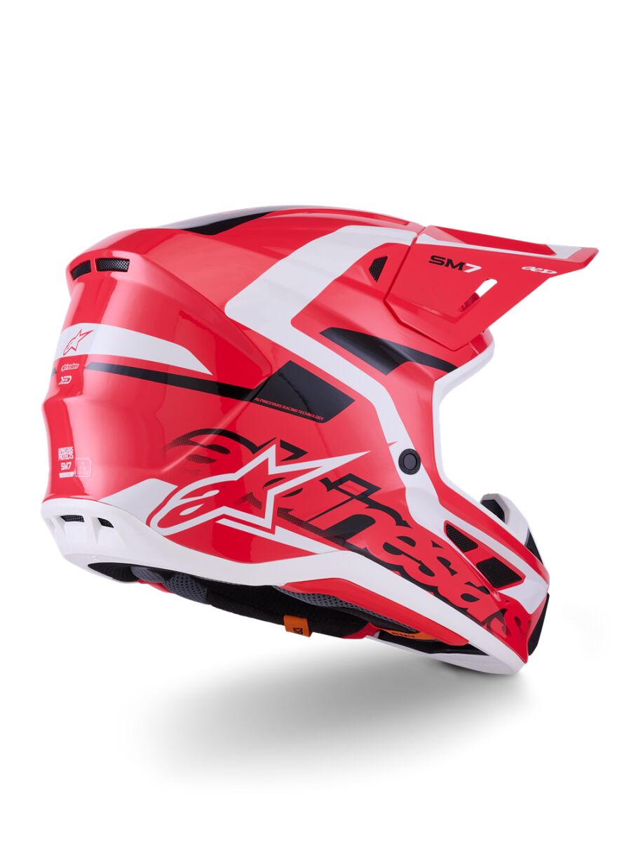 Alpinestars SM7 Deed Crosshelm Schwarz/ Rot/ Wieß - 3