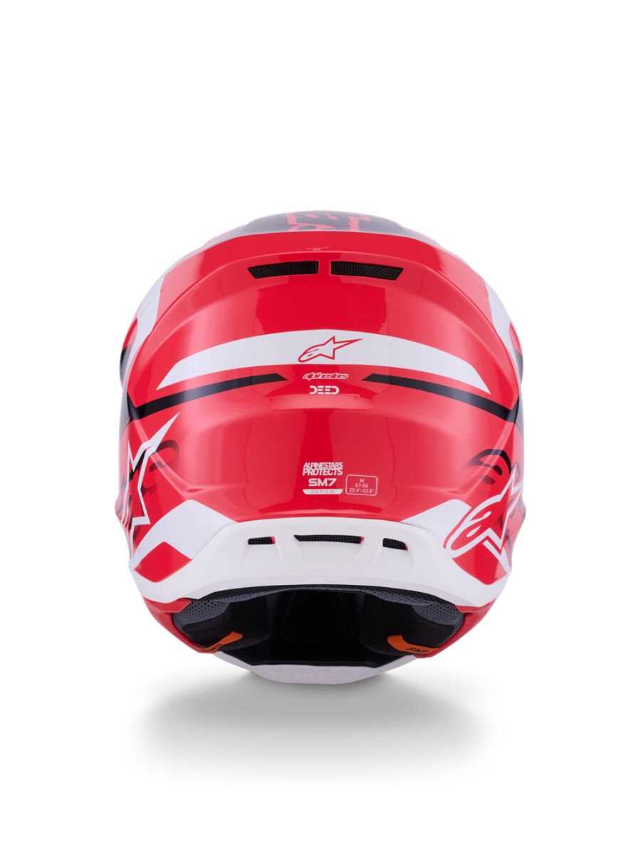 Alpinestars SM7 Deed Crosshelm Schwarz/ Rot/ Wieß - 2