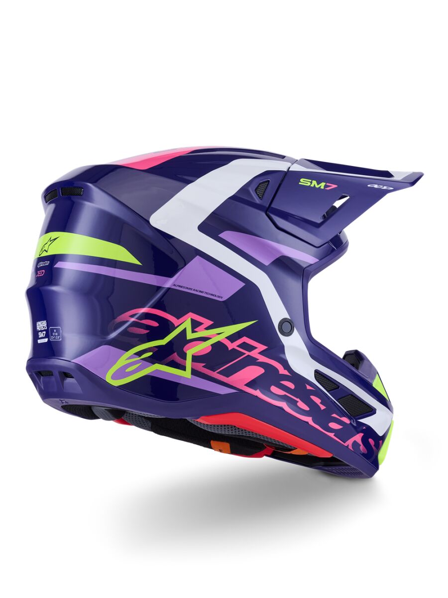 Alpinestars SM7 Deed Crosshelm Roze/ Purper - 4