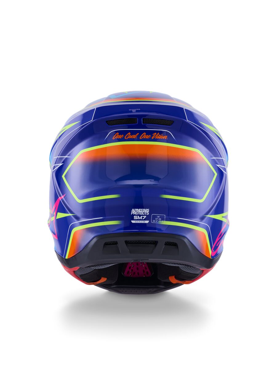 Alpinestars SM7 Cast Crosshelm Blauw/ Roze/ Geel - 7