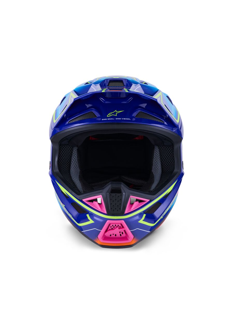 Alpinestars SM7 Cast Crosshelm Blauw/ Roze/ Geel - 2