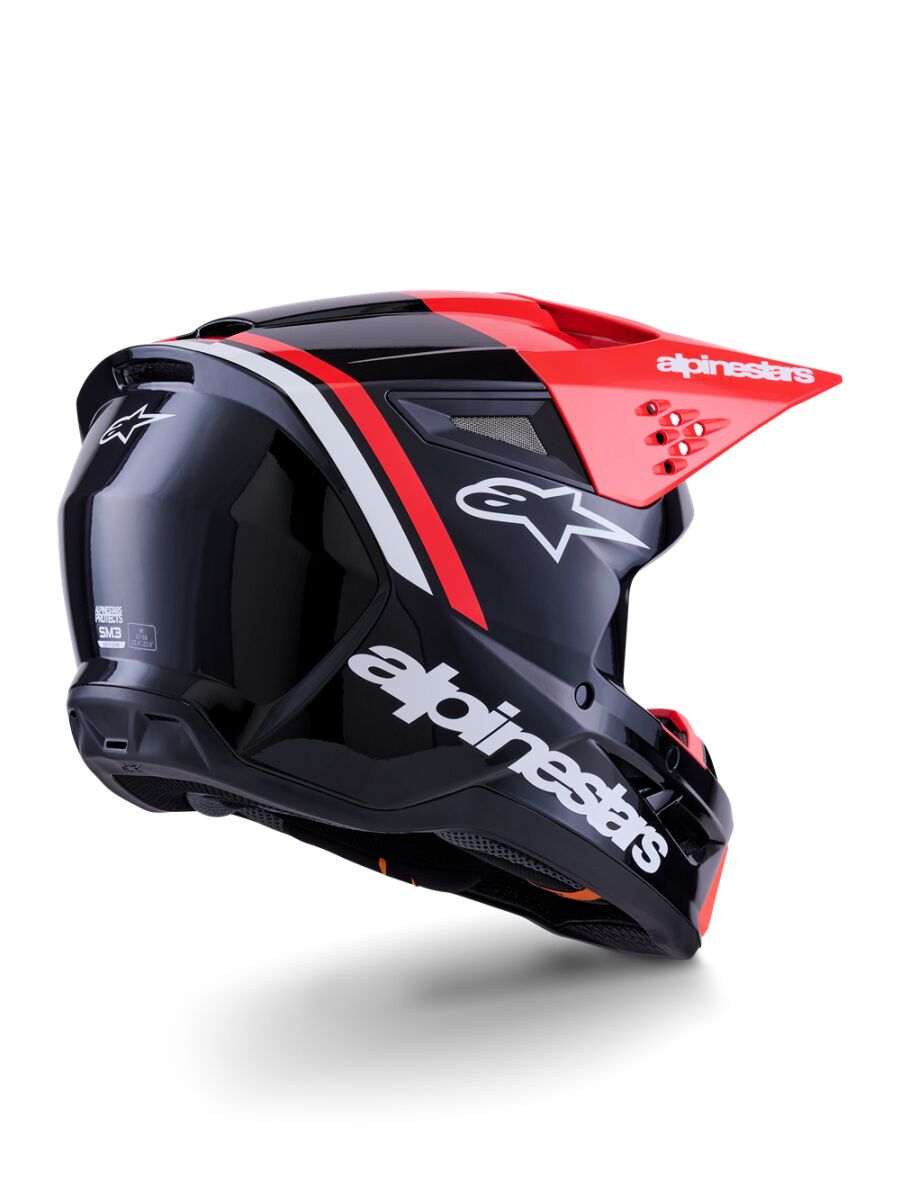 Alpinestars SM3 Radium Crosshelm Schwarz/ Rot/ Wieß - 2