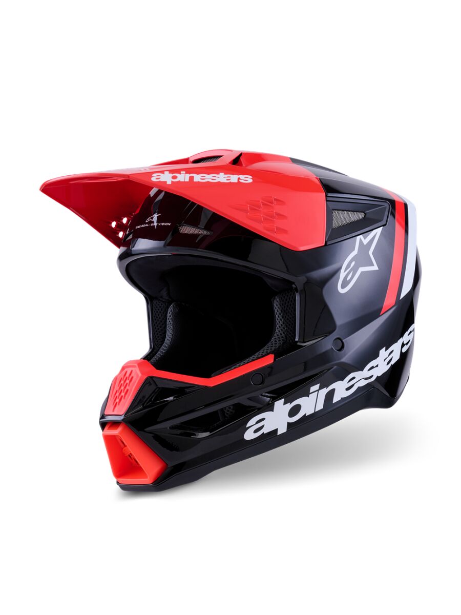Alpinestars SM3 Radium Crosshelm Schwarz/ Rot/ Wieß
