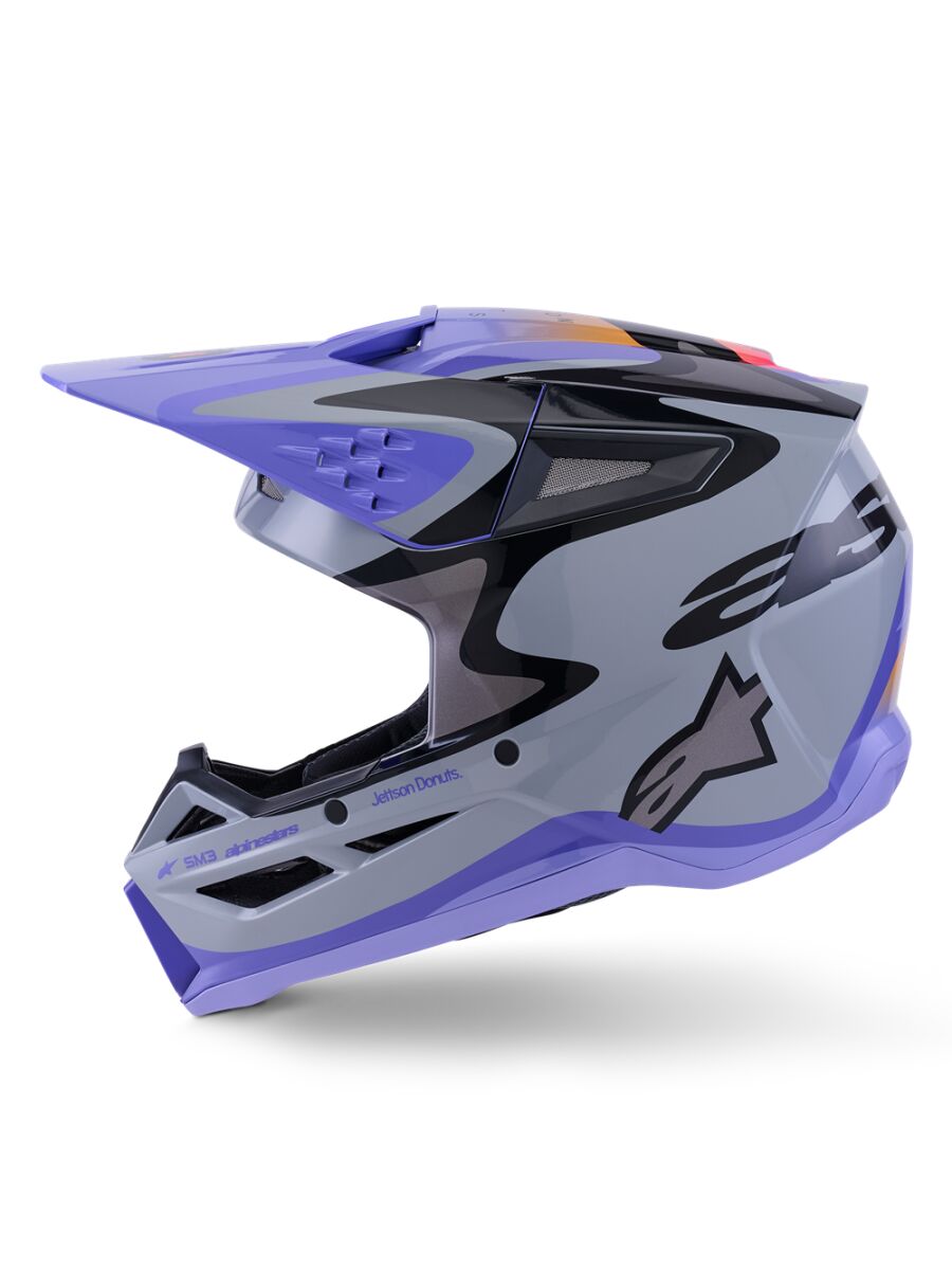 Alpinestars SM3 Jettson Crossi Kypärä Musta/ Harmaa/ Violetti - 3