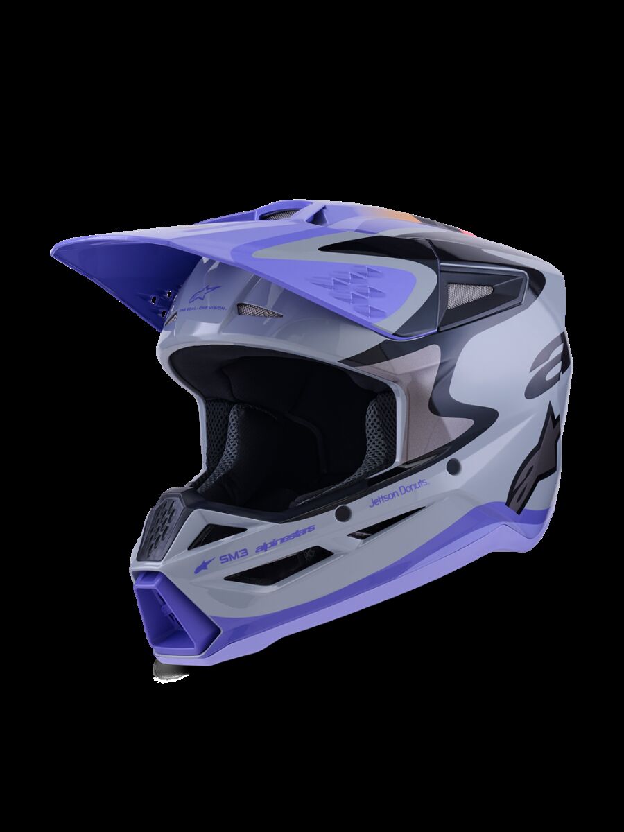 Alpinestars Youth SM3 Jettson Crosshjälm Svart/ Grå/ Lila - 2