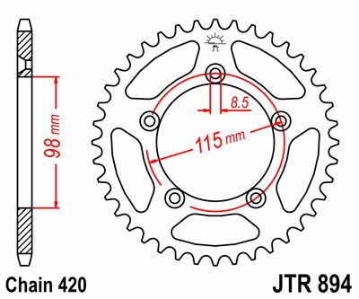 JT Sprockets Bakdrev 48T