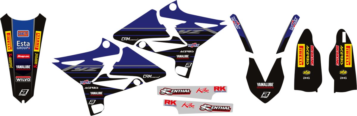 Blackbird Racing Replica Factory Team Yamaha 2022 Graphics Kit With Seat Cover