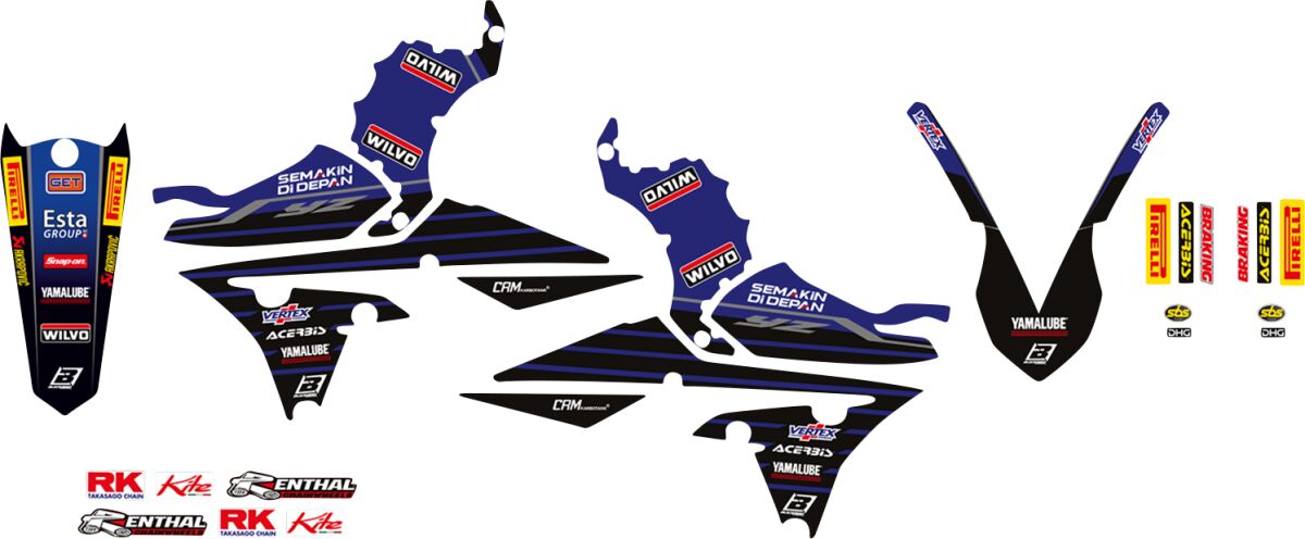 Blackbird Racing Replica Factory Team Yamaha 2022 Graphics Kit With Seat Cover