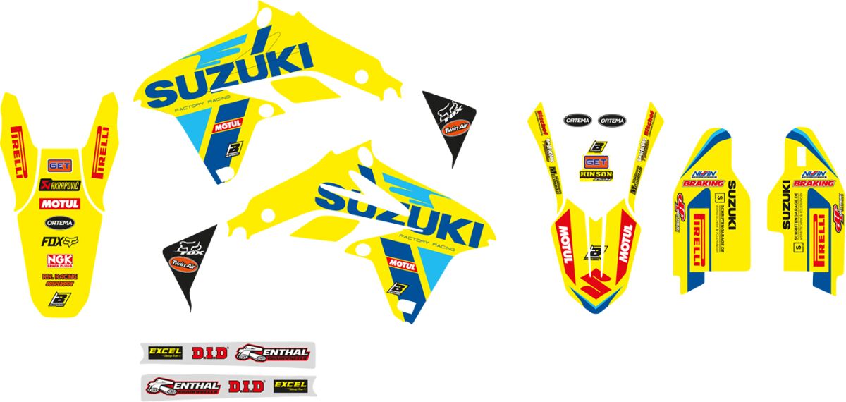 Blackbird Racing Replica Team Suzuki KSRT 2022 Graphics Kit With Seat Cover
