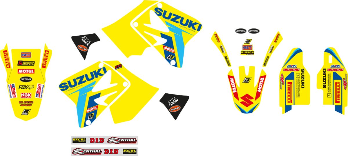 Blackbird Racing Replica Team Suzuki KSRT 2022 Graphics Kit With Seat Cover Blackbird