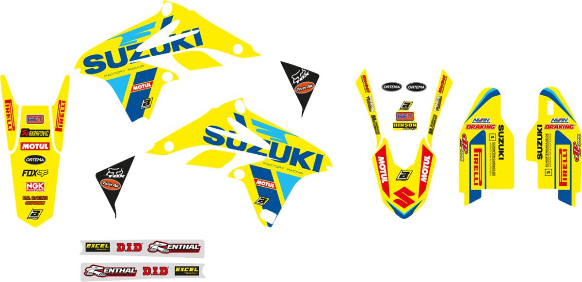Blackbird Racing Replica Team Suzuki KSRT 2022 Graphics Kit With Seat Cover