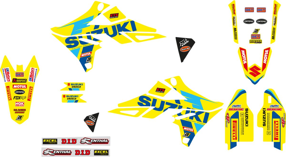 Blackbird Racing Replica Team Suzuki KSRT 2022 Graphics Kit With Seat Cover