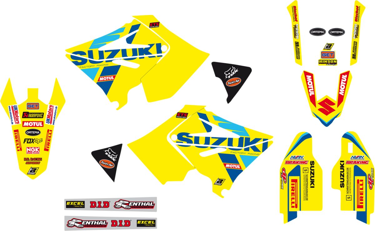 Blackbird Racing Replica Team Suzuki KSRT 2022 Graphics Kit With Seat Cover Blackbird
