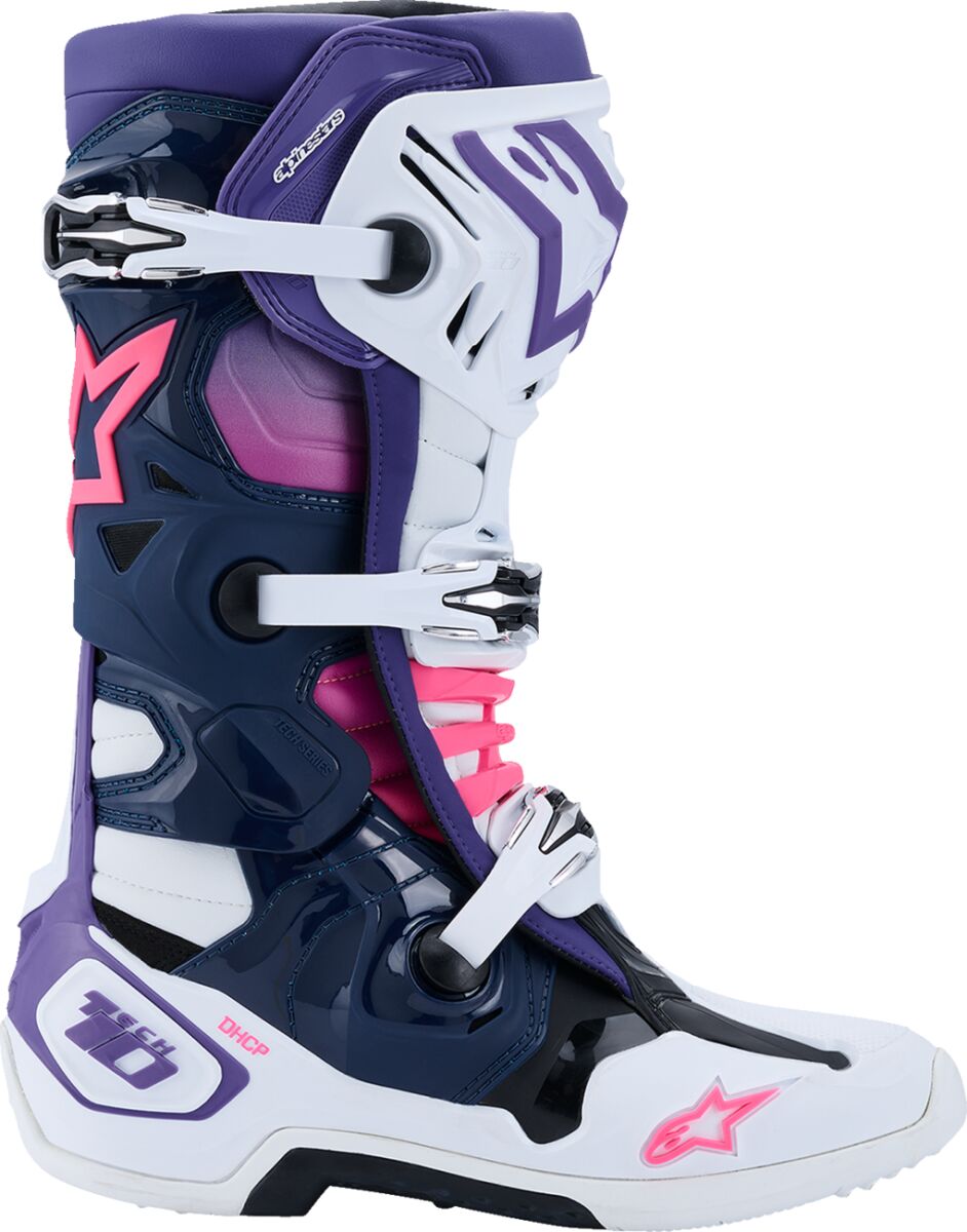 Alpinestars Tech 10 Crosstövlar Hi-Vis Rosa/ Blå/ Violett/ Vit - 3