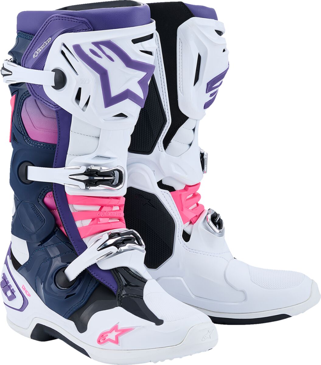 Alpinestars Tech 10 Crosstövlar Hi-Vis Rosa/ Blå/ Violett/ Vit