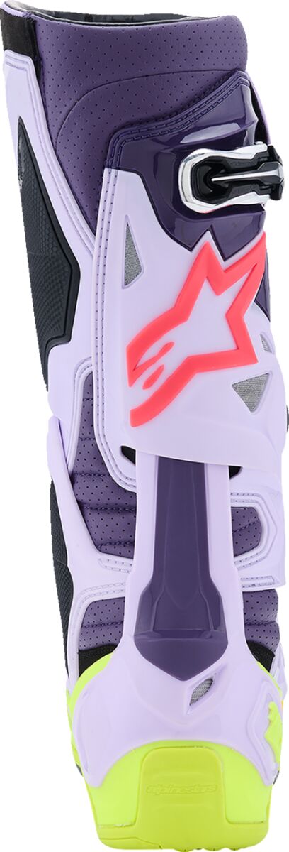 Alpinestars Tech 10 Supervented Crosstövlar Diva Pink/ Hi-Vis Gul/ Lila - 6