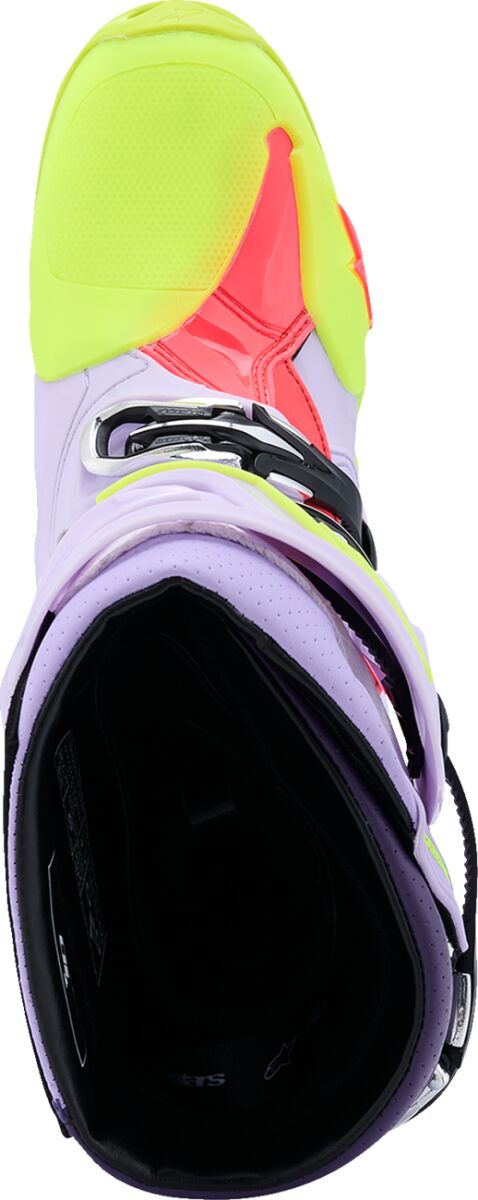 Alpinestars Tech 10 Supervented Crosstövlar Diva Pink/ Hi-Vis Gul/ Lila - 5
